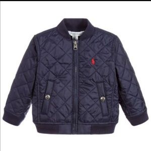 Ralph Lauren Quilted Boys Bomber Jacket 9M in Navy